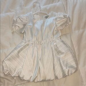 Habitual White Striped Kids Formal Dress
